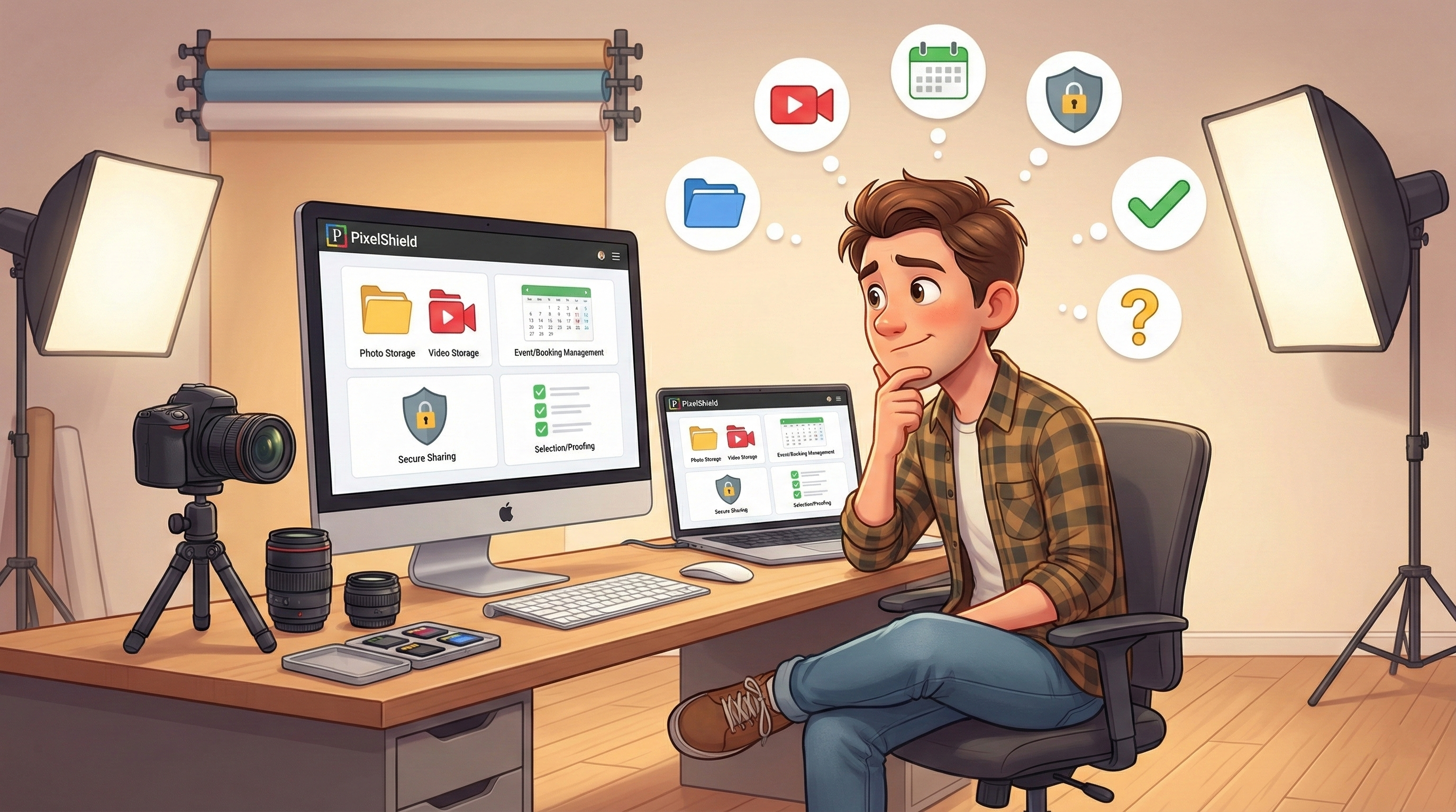 Photographer with equipment